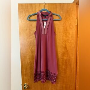 White House Black Market Sleeveless Dress Embroidered Boho V-Neck NWT Small